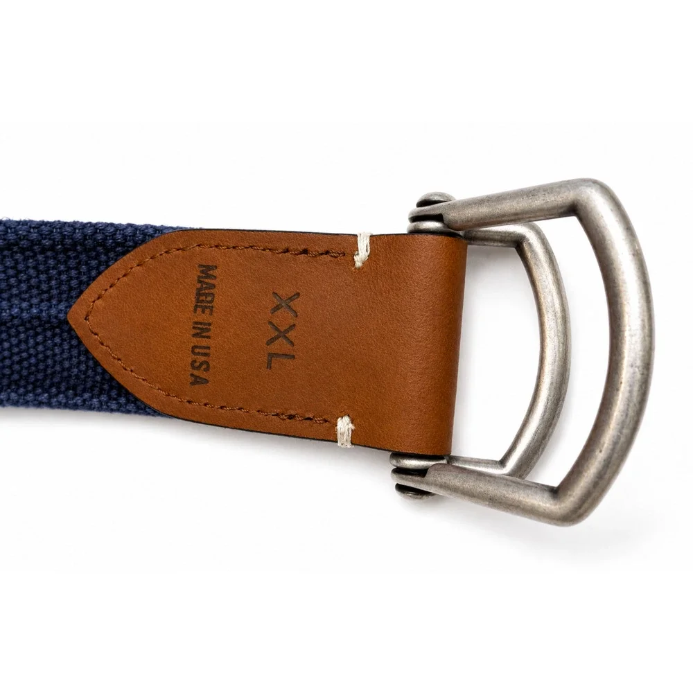 NEW JOHNNIE-O MENS DUSK BLUE BRENTWOOD WASHED CANVAS D-RING BELT GOLF SZ XXL